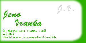 jeno vranka business card